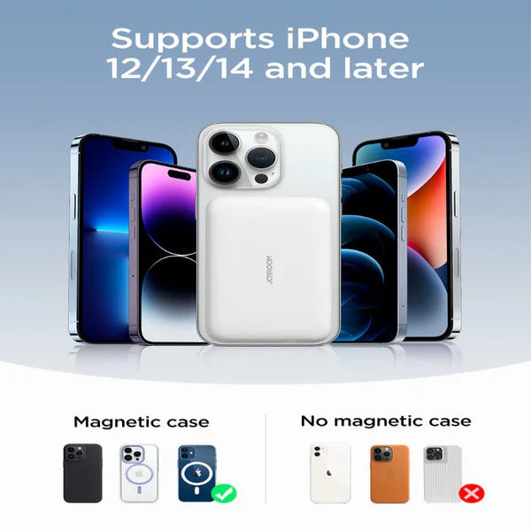 Joyroom JR-W020 Magnetic Wireless Power Bank Black - 10000mah Capacity With Magsafe